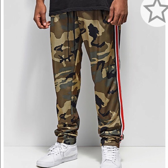 mens camo track pants